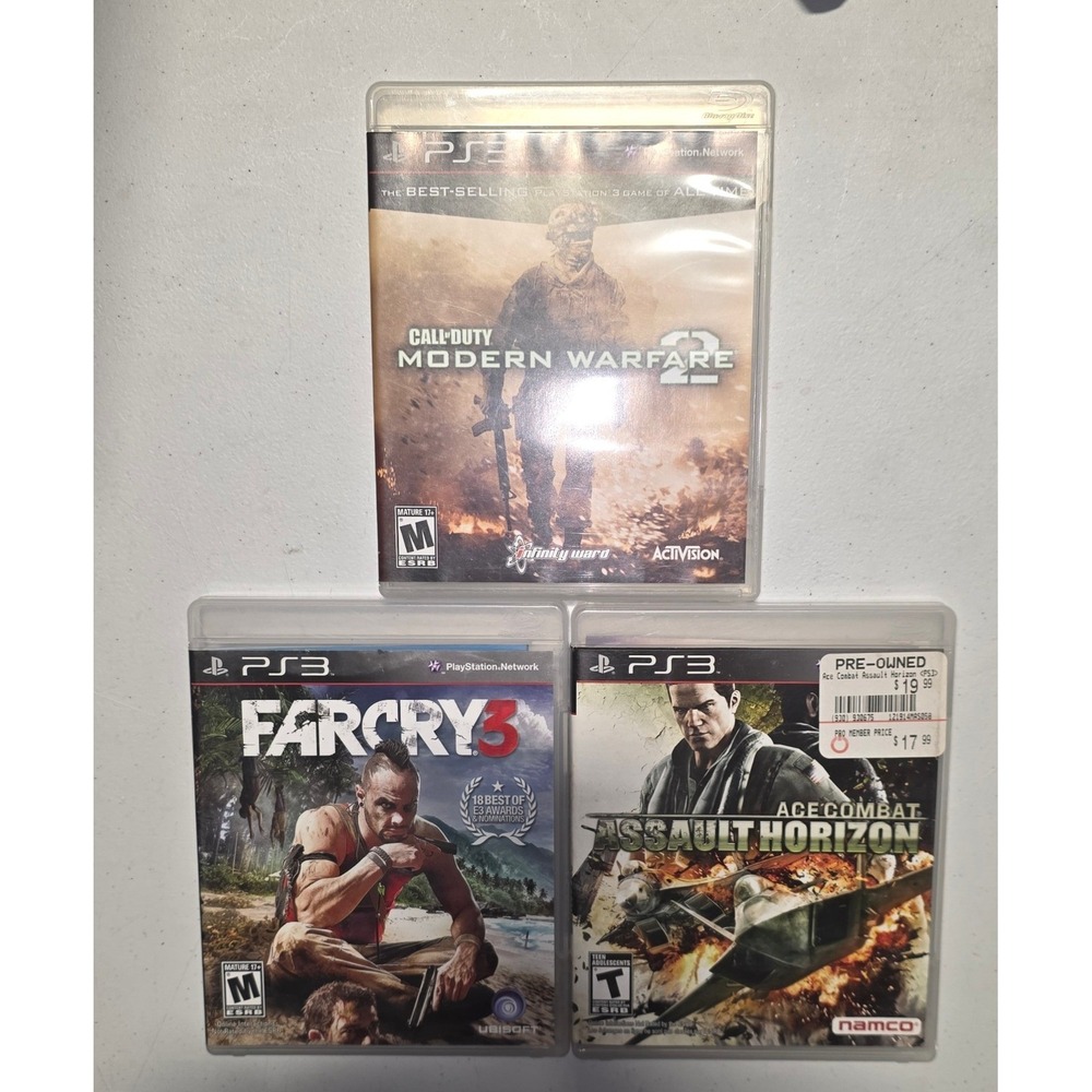 PS3 Game Bundle COD Modern Warfare 2 Far Cry 3 Ace Combat Assault Horizon